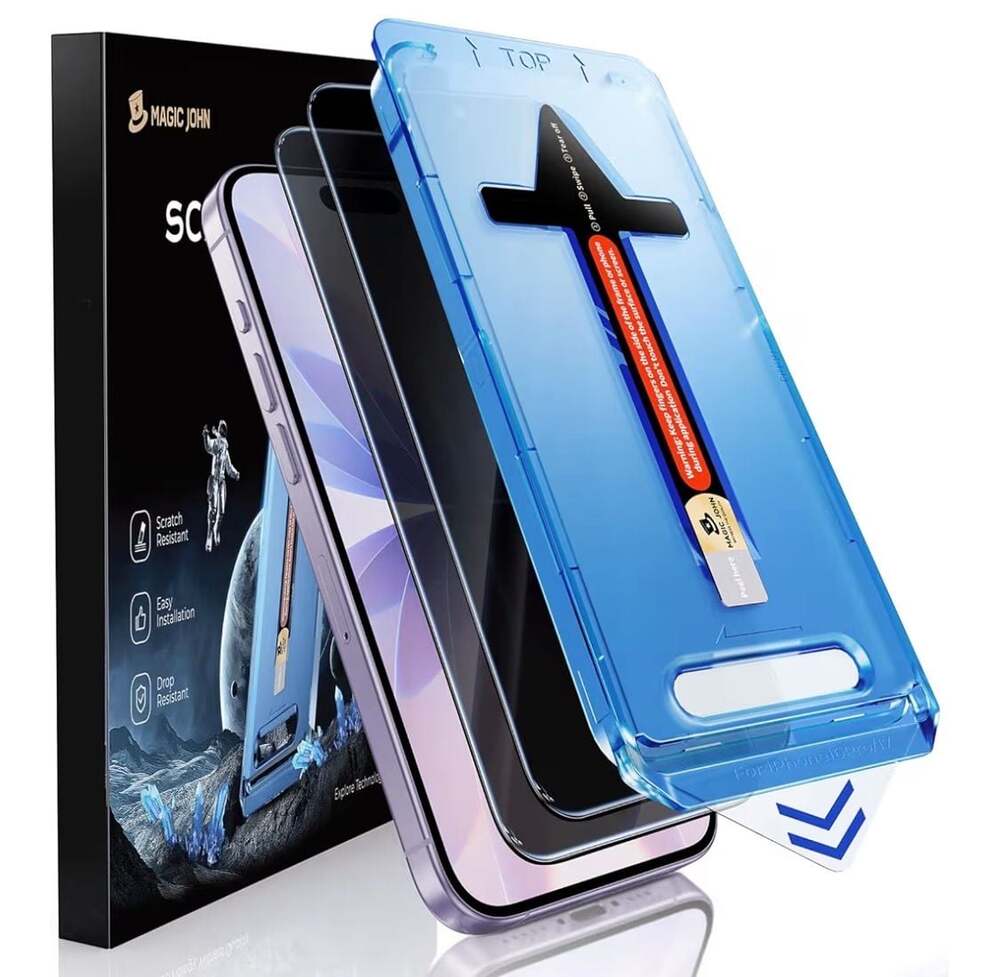 MAGIC JOHN 2-Pack Privacy Screen Protector for iPhone 16 Pro / 17 (6.3 inch), 28